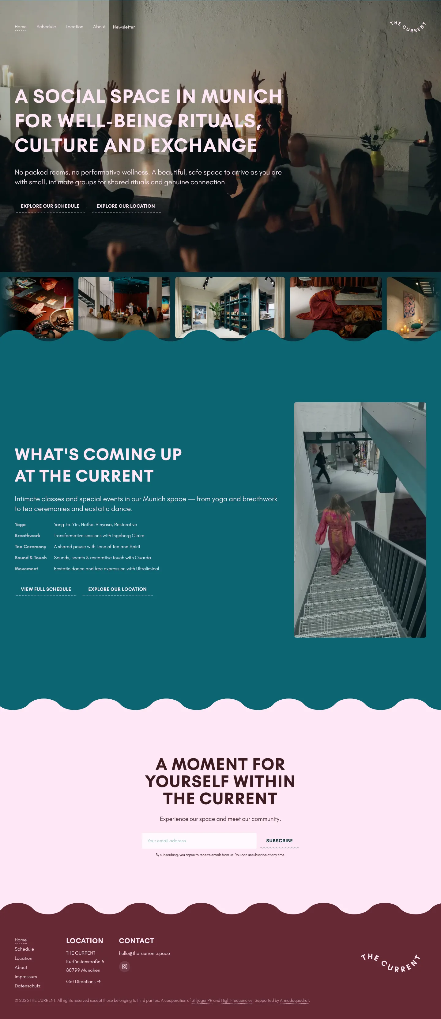 THE CURRENT website desktop view